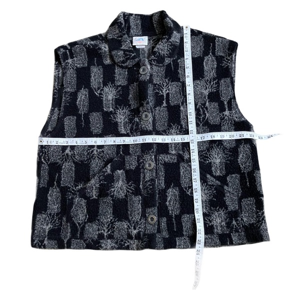 Vintage Visible Ink Wool Blend Vest, Sz. L, Black/Gray, Button Front, Pockets - Picture 8 of 8